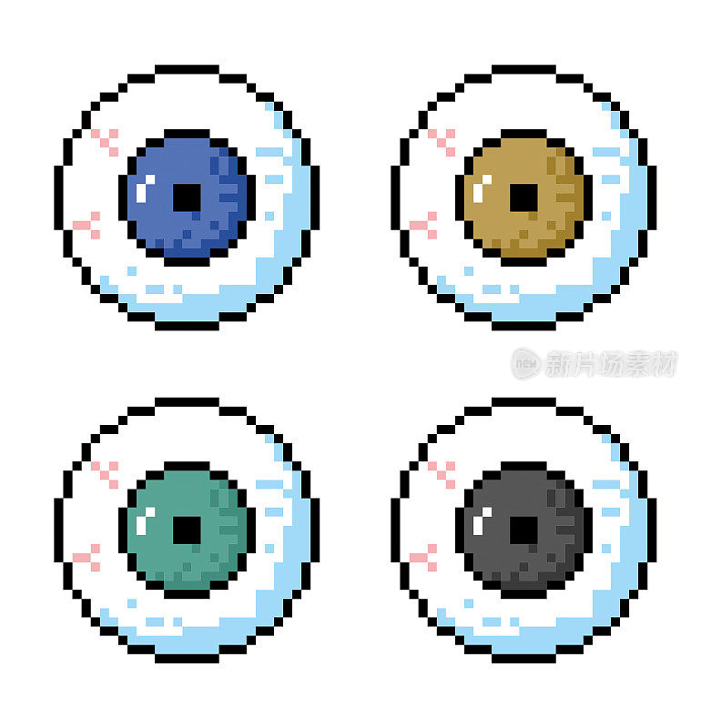 Eyes of different colors pixel style